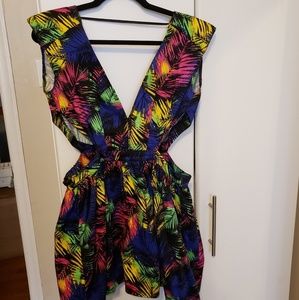 Unique plunge neckline party dress medium